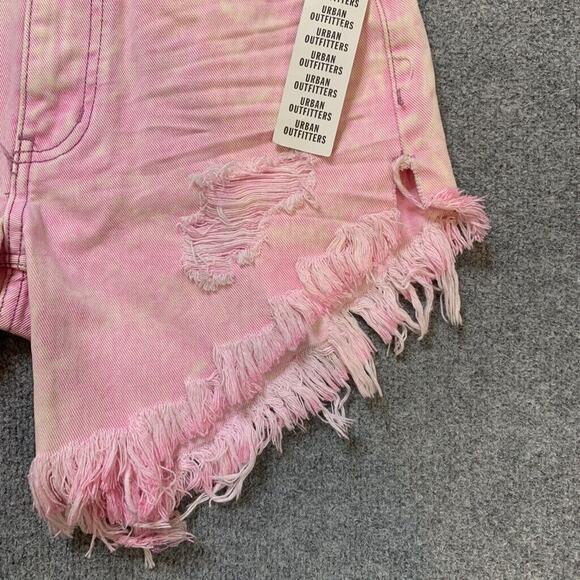 BDG Shorts Womens 24 Pink Carla High Waisted Cutoff Distressed Urban Outfitters - Picture 3 of 12